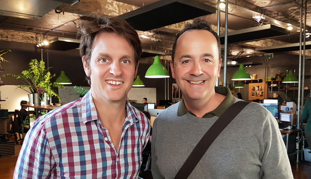 War on Waste host Craig Reucassel with Planet Ark’s Dr Sean O’Malley